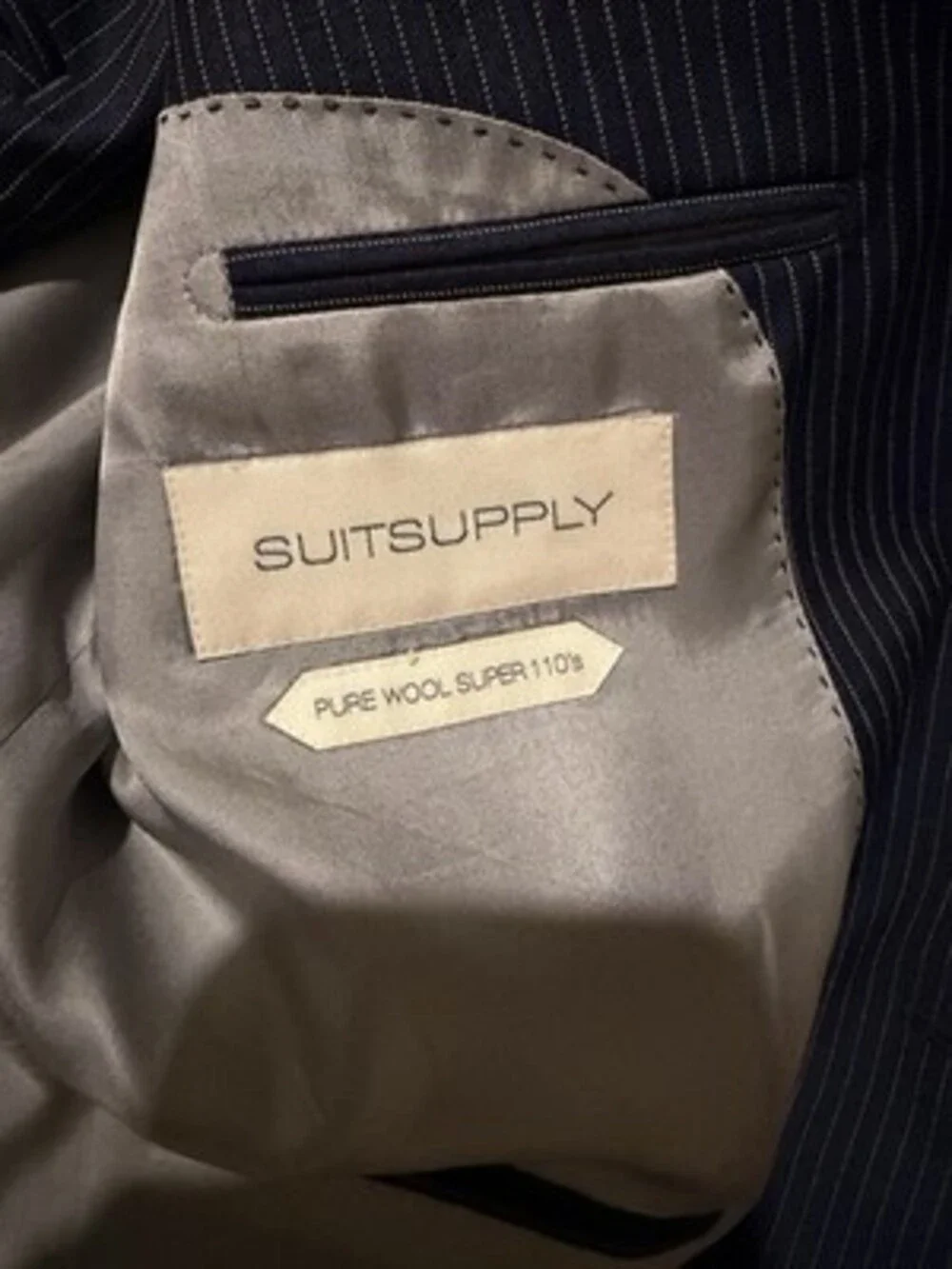 SuitSupply Mens Blue Pinstripe VBC Suit